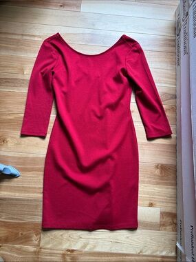 Forever 21 Red Boatneck Midi Dress